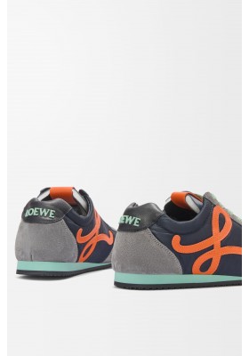 LOEWE Ballet Runner 2.0 In Nylon And Calfskin Navy Orange Turquoise