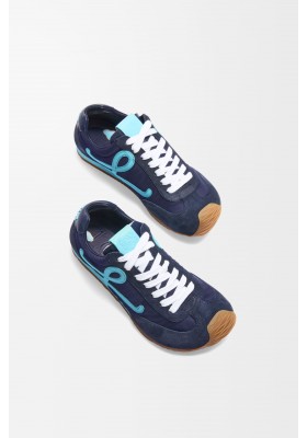 LOEWE Ballet Runner 2.0 In Nylon And Calfskin Navy Blue Turquoise