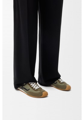 LOEWE Ballet Runner 2.0 In Nylon And Calfskin Light Khaki Black White