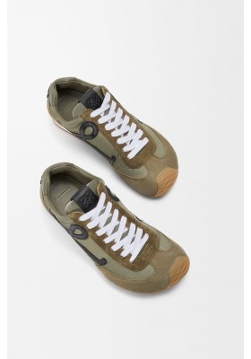 LOEWE Ballet Runner 2.0 In Nylon And Calfskin Light Khaki Black White