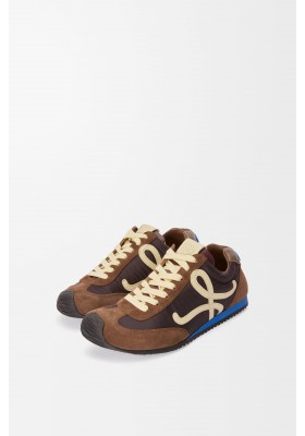 LOEWE Ballet Runner 2.0 In Nylon And Calfskin Brown Yellow Blue