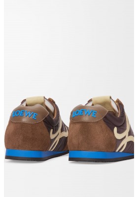 LOEWE Ballet Runner 2.0 In Nylon And Calfskin Brown Yellow Blue