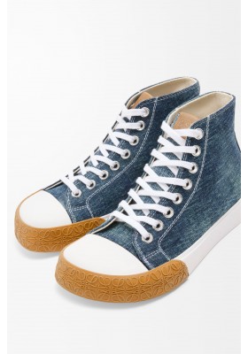 LOEWE Bloc High-top Sneaker In Denim Washed Denim