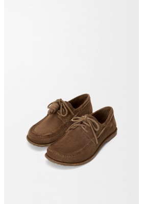 LOEWE Campo Boat Shoe In Calfskin Suede Brown