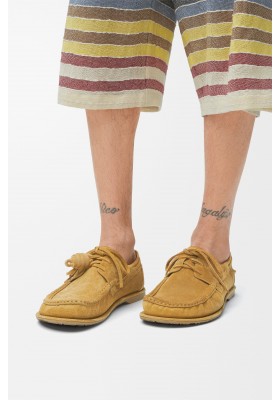 LOEWE Campo Boat Shoe In Calfskin Suede Medium Tabacco