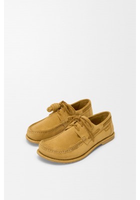 LOEWE Campo Boat Shoe In Calfskin Suede Medium Tabacco