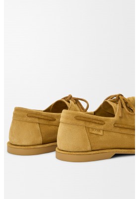 LOEWE Campo Boat Shoe In Calfskin Suede Medium Tabacco