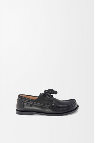 LOEWE Campo Boat Shoe In Soft Calfskin Black