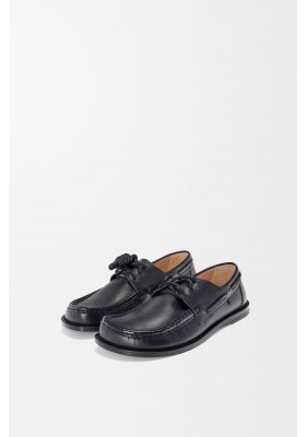 LOEWE Campo Boat Shoe In Soft Calfskin Black