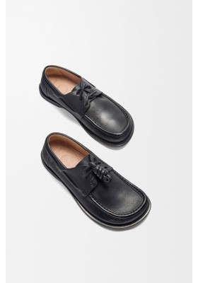 LOEWE Campo Boat Shoe In Soft Calfskin Black