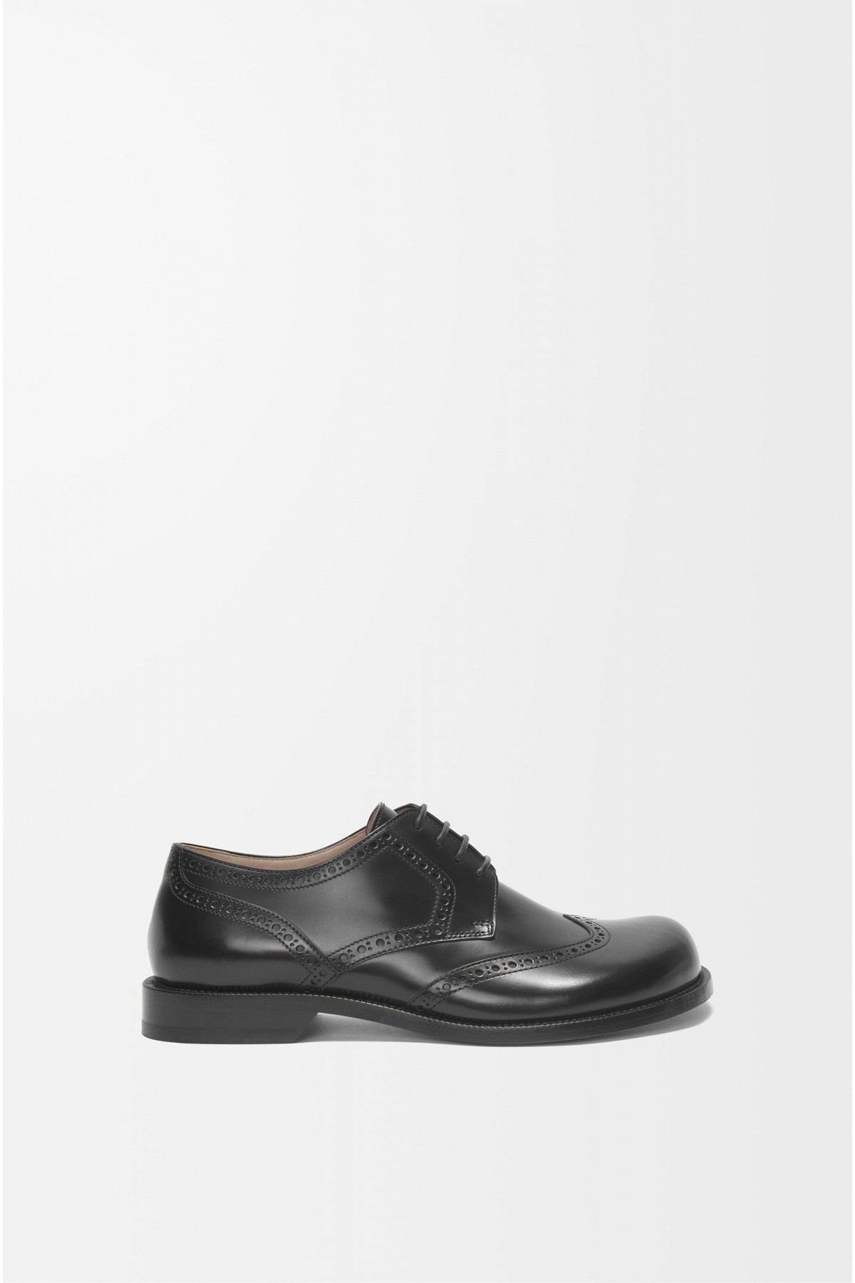 LOEWE Campo Brogue Derby In Brushed Calfskin Black