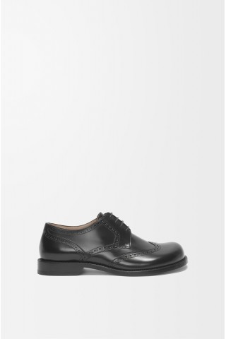 LOEWE Campo Brogue Derby In Brushed Calfskin Black
