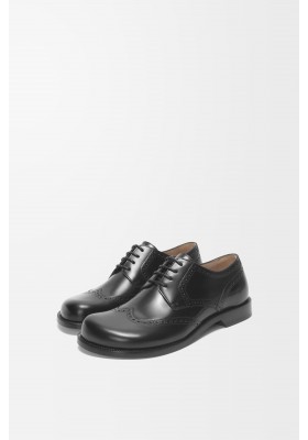 LOEWE Campo Brogue Derby In Brushed Calfskin Black