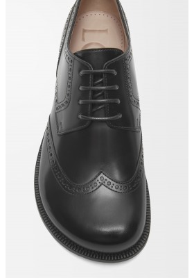 LOEWE Campo Brogue Derby In Brushed Calfskin Black