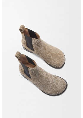 LOEWE Campo Chelsea Boot In Brushed Suede Khaki Green