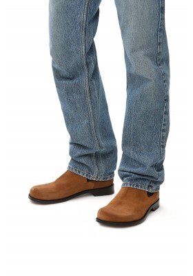 LOEWE Campo Chelsea Boot In Calfskin Suede Tabacco