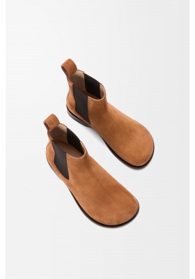 LOEWE Campo Chelsea Boot In Calfskin Suede Tabacco