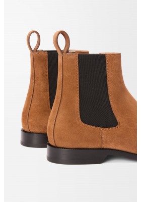 LOEWE Campo Chelsea Boot In Calfskin Suede Tabacco