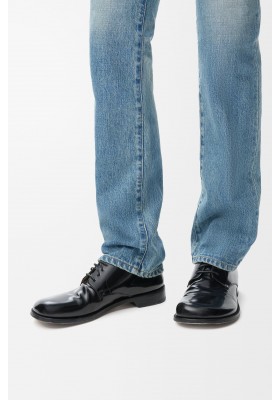 LOEWE Campo Derby Shoe In Brushed Calfskin Black