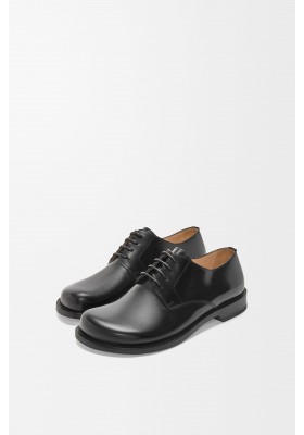 LOEWE Campo Derby Shoe In Brushed Calfskin Black