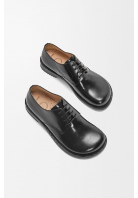 LOEWE Campo Derby Shoe In Brushed Calfskin Black