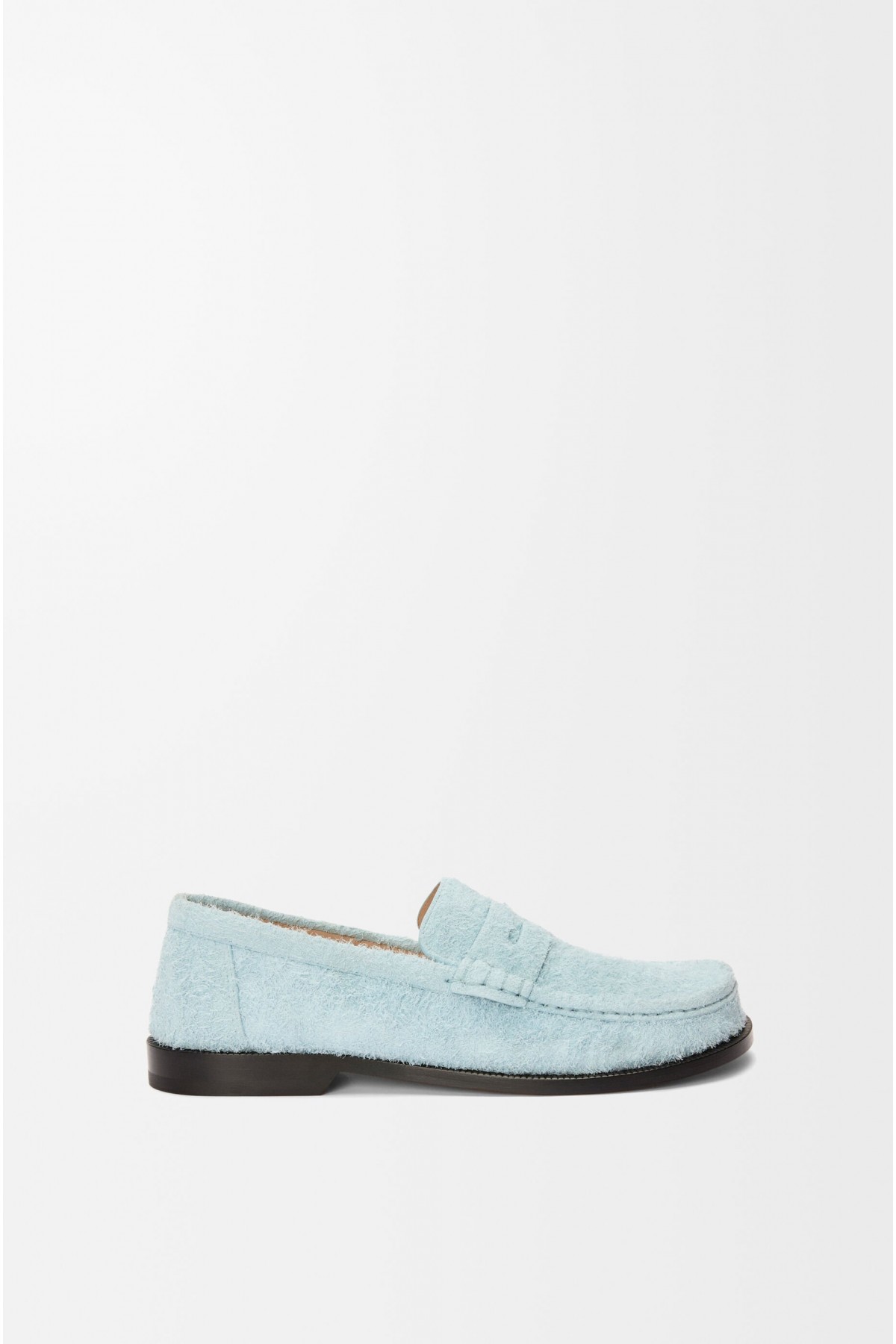 LOEWE Campo Loafer In Brushed Suede Baby Blue