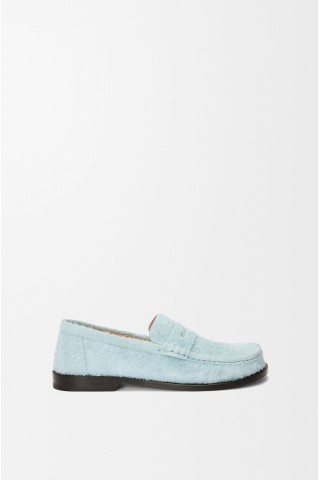 LOEWE Campo Loafer In Brushed Suede Baby Blue