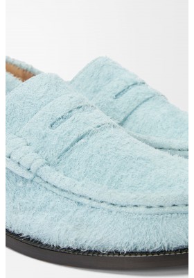 LOEWE Campo Loafer In Brushed Suede Baby Blue