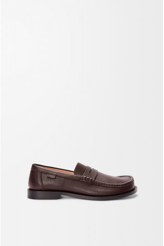 LOEWE Campo Loafer In Deerskin Oxblood