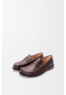 LOEWE Campo Loafer In Deerskin Oxblood