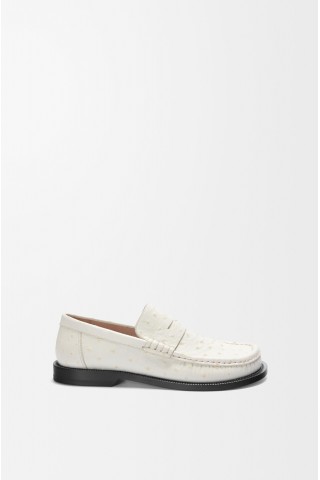 LOEWE Campo Loafer In Embossed Calfskin Ecru
