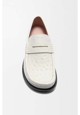 LOEWE Campo Loafer In Embossed Calfskin Ecru