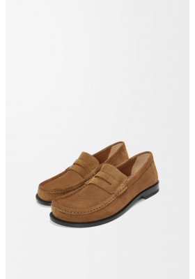 LOEWE Campo Loafer In Suede Calfskin Tabacco