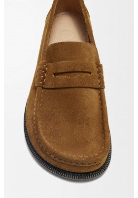 LOEWE Campo Loafer In Suede Calfskin Tabacco