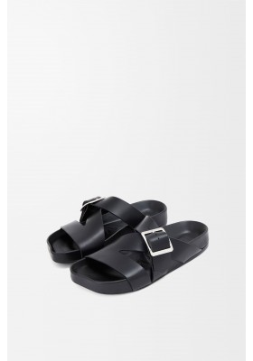 LOEWE Ease Buckle Slide In Vegetable-tanned Calfskin Black