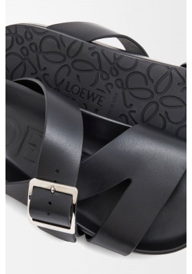 LOEWE Ease Buckle Slide In Vegetable-tanned Calfskin Black