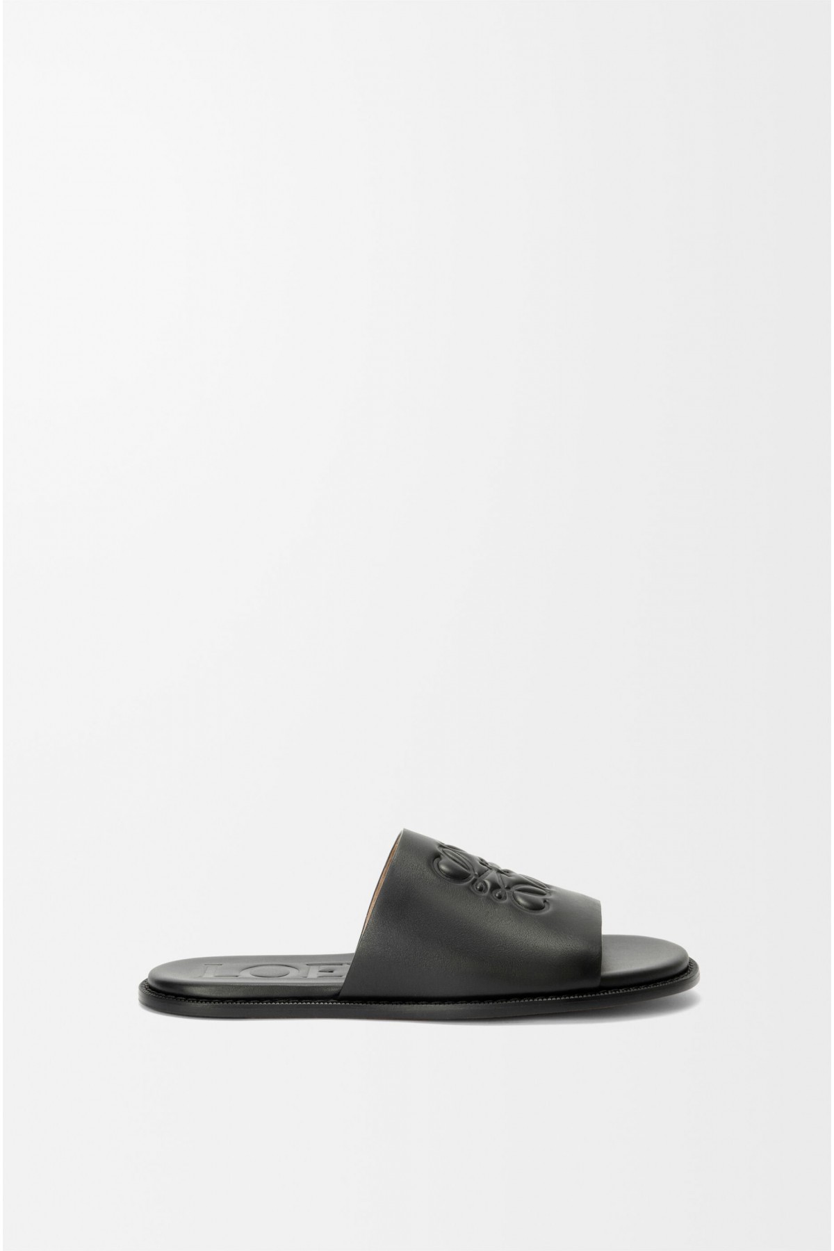 LOEWE Flex Anagram Slide In Soft Calfskin Black