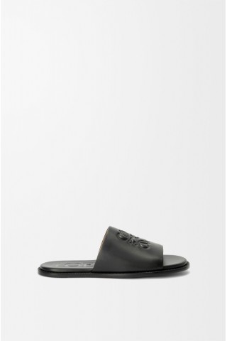 LOEWE Flex Anagram Slide In Soft Calfskin Black