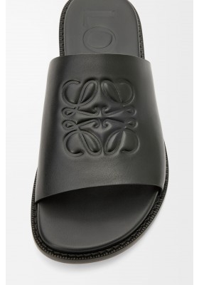 LOEWE Flex Anagram Slide In Soft Calfskin Black