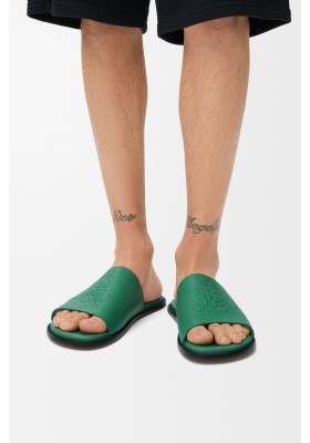 LOEWE Flex Anagram Slide In Soft Calfskin Green