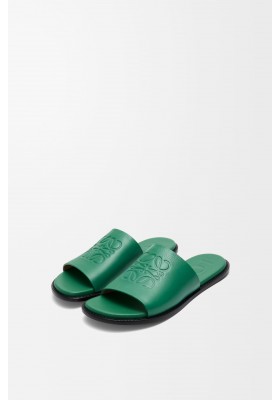 LOEWE Flex Anagram Slide In Soft Calfskin Green