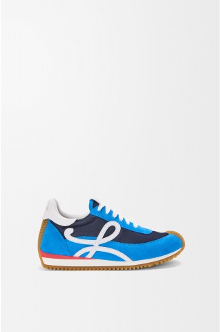 LOEWE Flow Runner 2.0 In Nylon And Suede Navy White Red