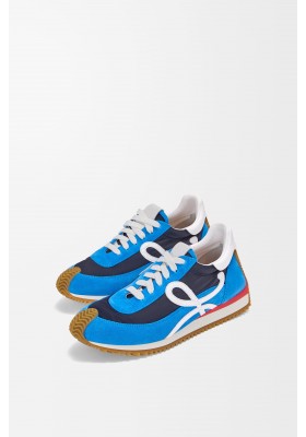 LOEWE Flow Runner 2.0 In Nylon And Suede Navy White Red