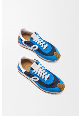 LOEWE Flow Runner 2.0 In Nylon And Suede Navy White Red