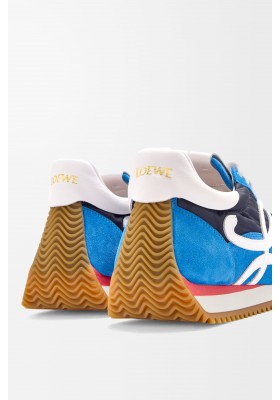 LOEWE Flow Runner 2.0 In Nylon And Suede Navy White Red