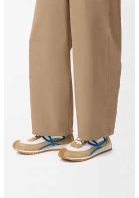 LOEWE Flow Runner 2.0 In Nylon And Suede Sand Blue White