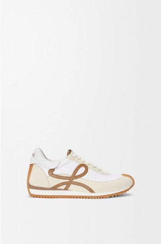 LOEWE Flow Runner In Nylon And Suede Chocolate Almost Optic
