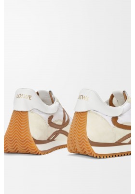 LOEWE Flow Runner In Nylon And Suede Chocolate Almost Optic