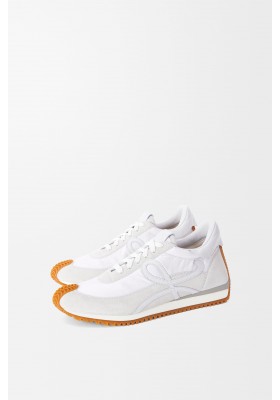 LOEWE Flow Runner In Nylon And Suede White