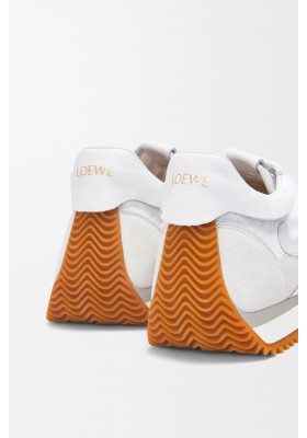 LOEWE Flow Runner In Nylon And Suede White